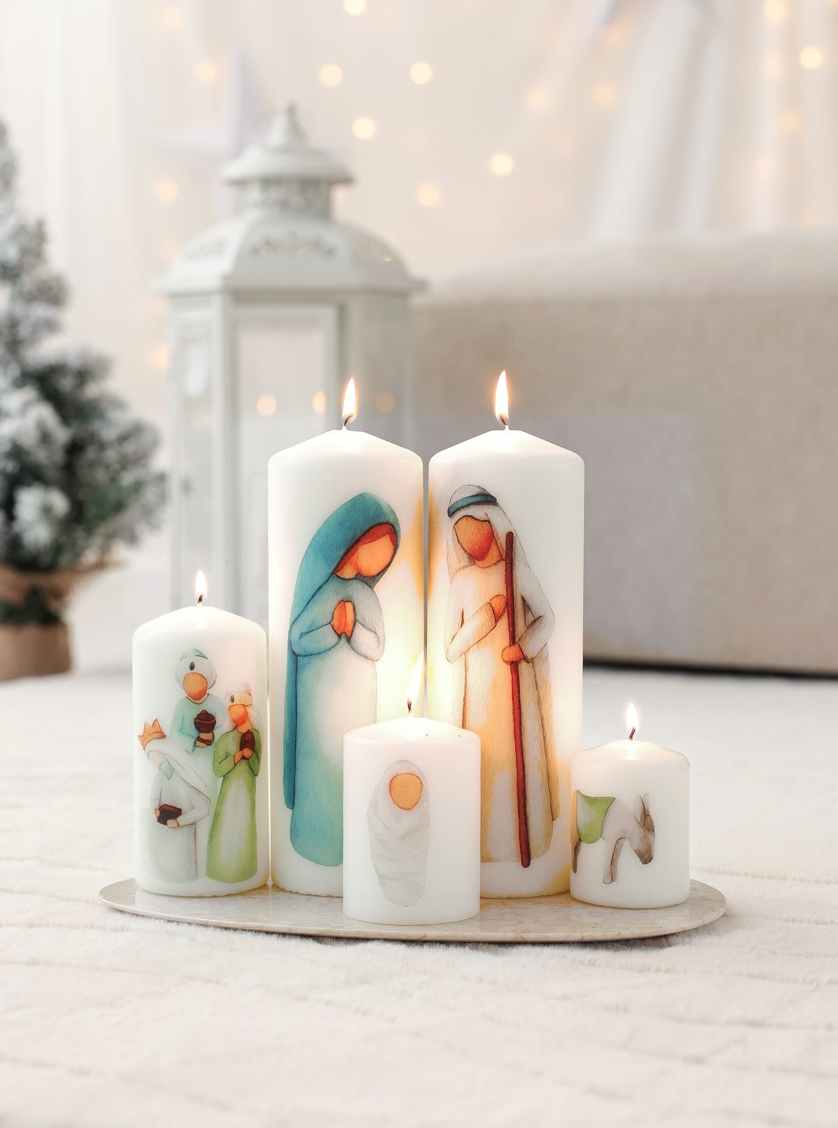 Presépios de Natal em velas