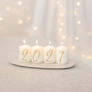Velas de ano novo com os números 2027, para a noite de passagem de ano