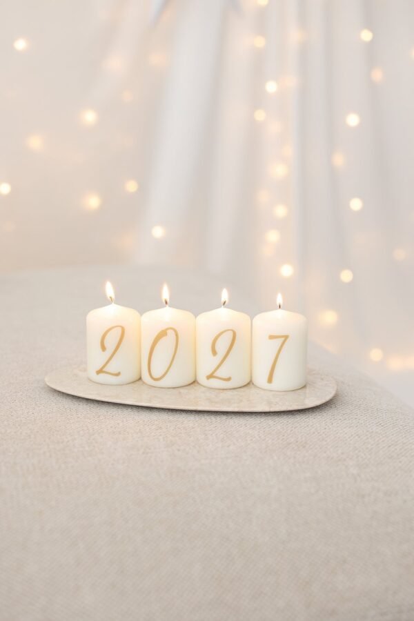 Velas de ano novo com os números 2027, para a noite de passagem de ano