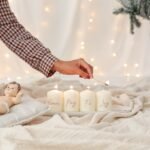 Velas de Advento personalizadas com as palavras Amor, Paz, Fé e Luz