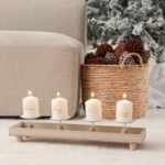Velas de Advento personalizadas com as palavras Amor, Paz, Fé e Luz