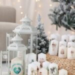 Vela personalizada de Natal com monograma e mensagem, em três tamanhos