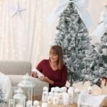 Vela personalizada de Natal com monograma e mensagem, em três tamanhos
