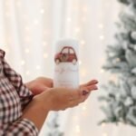 Vela personalizada de Natal com monograma e mensagem, em três tamanhos